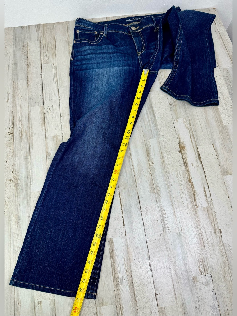 Maurices Jeans Womens 16S (36x31) Blue High Rise Straight Leg Stretch Denim - Picture 8 of 11